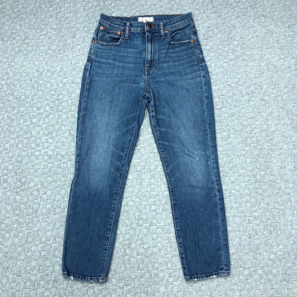 Madewell High-Rise Slim Crop Boyjean Jeans Womens 25 Blue Medium Wash Stretch